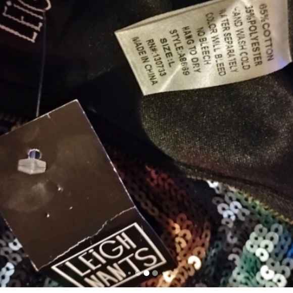 Sunny Leigh Pink Green Sequin Mini Skirt - Picture 2 of 6